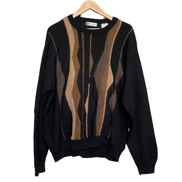 Vintage Bachrach Coogi Style Sweater | US Large, Wool Blend, Italy, 90s Abstract - Picture 6 of 6